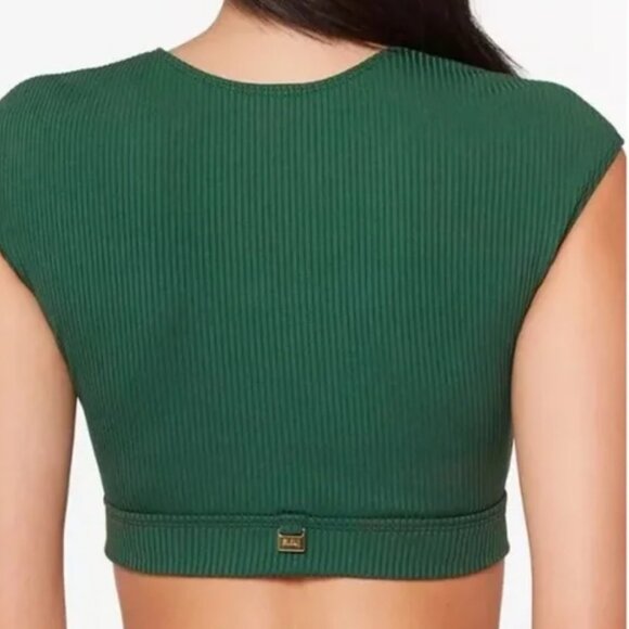 Bleu Rod Beattie Walk the Line Green Deep V Bikini Shirt Size 12 New - Picture 12 of 12